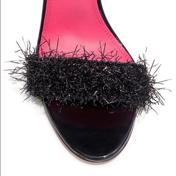 Oscar Tiye Black Glitter Heels in 37 1/2 - Picture 3 of 12